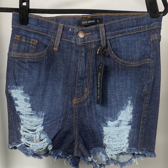 GJG Denim Short in Dark Denim - Picture 3 of 7